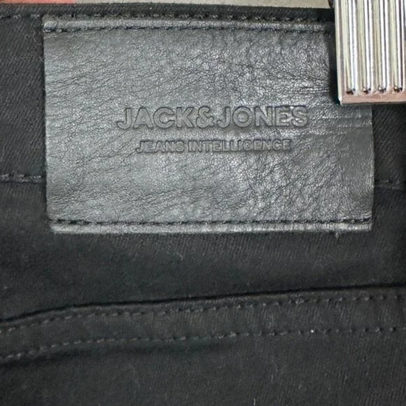 Jack & Jones Stretch Slim Glenn Fit Black Denim Jeans Mens Size 28 x 32 Pant NEW - Picture 7 of 15